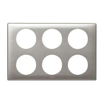 Plaque Céliane Métal 2x3 postes - finition Titane|Legrand-LEG068969