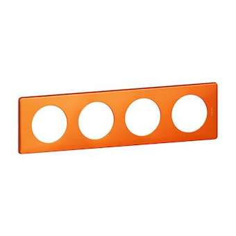 Plaque Céliane Métal 4 postes - finition Orange Snake|Legrand-LEG068764
