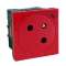 Prise de courant 2P+T Surface à voyant Mosaic Link 2 mod - rouge antimicrobien|Legrand-LEG077195L