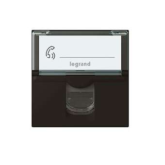 Prise RJ45 catégorie6A STP à blindage métal Mosaic 2 modules - noir mat|Legrand-LEG079176L