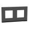 Unica Pure - plaque de finition - Gomme noire liseré Anthracite - 2 postes|Schneider Electric-SCHNU600482