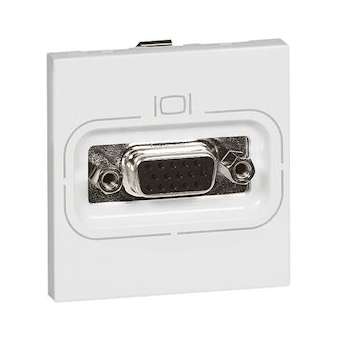 Prise HD 15 femelle à visser Mosaic 2 modules - blanc|Legrand-LEG078757