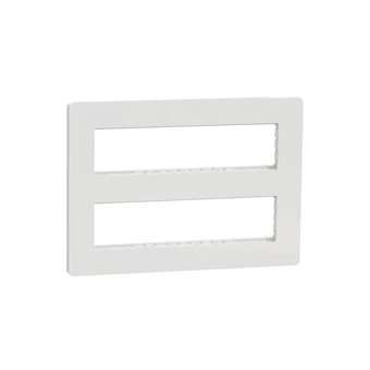 Unica - support fixation +plaque finition boîte concent 2 rang 8 mod - Blanc ant|Schneider Electric-SCHNU021820