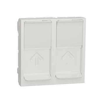 Unica - prise pour 2 RJ45 S-One - 2 mod - Blanc antimicrobien - méca seul|Schneider Electric-SCHNU942020