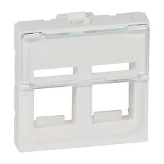 Plastron Mosaic - pour 2 connecteurs Keystone - 2 modules - blanc|Legrand-LEG078610