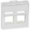 Plastron Mosaic - pour 2 connecteurs Keystone - 2 modules - blanc|Legrand-LEG078610