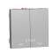Unica - cde volet-roulant - double poussoir + STOP - 2 mod - Alu - méca seul|Schneider Electric-SCHNU323730