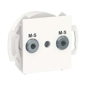 Unica - prise double multiservices M-S - Blanc - méca seul|Schneider Electric-SCHNU545718