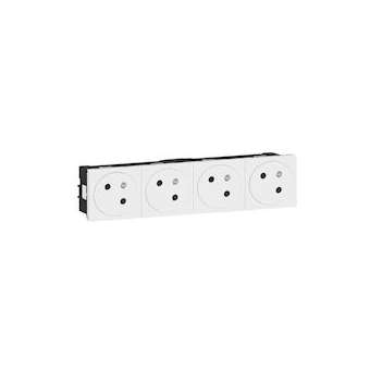 4x2P+T Surface Mosaic Link inclinée à 45DEG précâblées 8 modules - blanc|Legrand-LEG099423