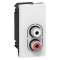 Prise 2 RCA femelle Mosaic 1 module pour liaison audio stéréo - blanc|Legrand-LEG078753