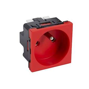 Prise 2P+T Logix pour installation où 1 poste suffit-2 modules-16A-250V-Rouge|Planet wattohm-PLWPW49151