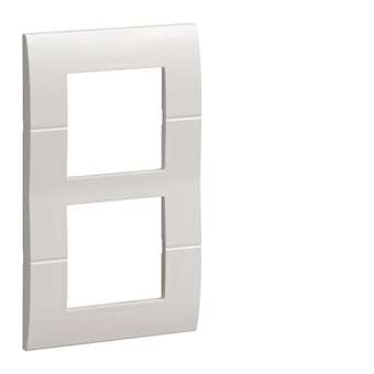 Systo plaque double verticale entraxe 57 2x2 modules Blanc|Hager-HAGWS406