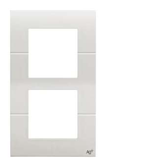 Systo plaque double verticale entraxe 57 2x2 modules Blanc AntiBactérien|Hager-HAGWS406H