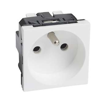 Prise 2P+T Logix pour installation où 1 poste suffit-2 modules-16A-250V-Blanc|Planet wattohm-PLWPW49051