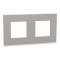 Unica Pure - plaque de finition - Aluminium liseré Blanc - 2 postes|Schneider Electric-SCHNU600480