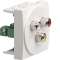 Systoprise 3 RCA (Audio + Video) 2 modules Blanc|Hager-HAGWS261