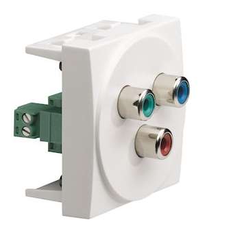 Systo prise YUV ( video RGB) 2 modules Blanc|Hager-HAGWS262