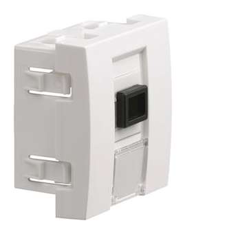 Systo prise optique traversante SC 2 modules Blanc|Hager-HAGWS270