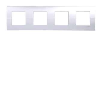Systo plaque quadruple horizontale entraxe 71 4x2 modules Titane|Hager-HAGWS404T