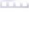 Systo plaque quadruple horizontale entraxe 71 4x2 modules Titane|Hager-HAGWS404T