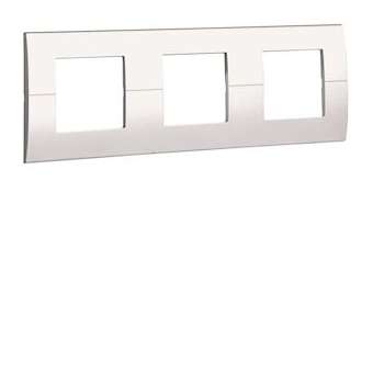 Systo plaque triple horizontale entraxe 71 3x2 modules Titane|Hager-HAGWS403T