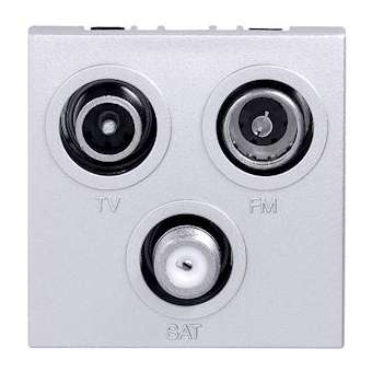 Systo prise TV+FM+SAT directe 1entrée 2 modules Titane|Hager-HAGWS256T