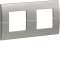 Systo plaque double horizontale entraxe 71 2x2 modules Titane|Hager-HAGWS402T