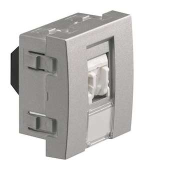 Systo prise RJ45 catégorie 5e STP pour Grade 1 2 modules Titane|Hager-HAGWS217T