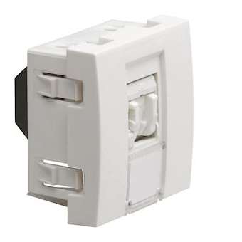Systo prise RJ45 catégorie 6 STP pour Grade 3 2 modules Blanc|Hager-HAGWS226