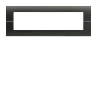 Systo plaque horizontale entraxe 71 8 modules Noir|Hager-HAGWS413N