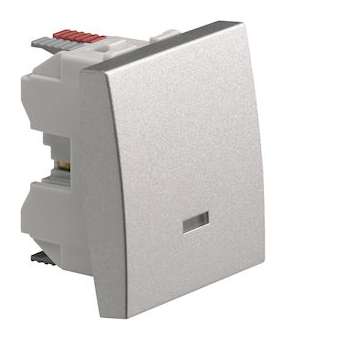 Systo interrupteur va-et-vient à voyant 10A 2 modules Titane|Hager-HAGWS002T
