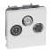 Prise TV-R-SAT Mosaic FM et DAB+ 2 modules - alu|Legrand-LEG079296