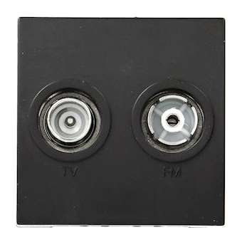 Systo Prise TV+FM directe Noire|Hager-HAGWS253N