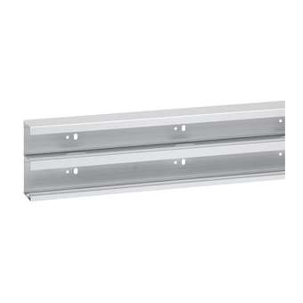 Goulotte Logix 45 - 130x50mm-2 compartiments-Fond livré sans couvercle-Aluminium|Planet wattohm-PLW32609