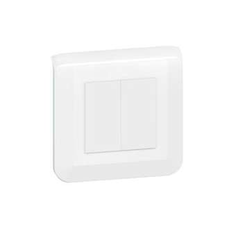 Double interrupteur ou va-et-vient Mosaic 10A blanc complet avec plaque|Legrand-LEG099201