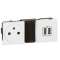 Prise de courant Surface + chargeur 2 USB Type-A Mosaic - 2x2 modules - blanc|Legrand-LEG077595