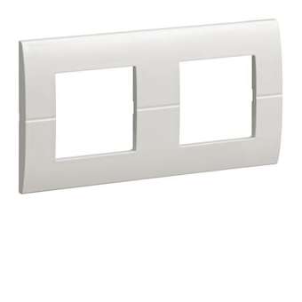 Systo plaque double horizontale entraxe 71 2x2 modules Blanc|Hager-HAGWS402