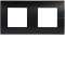 Systo plaque double horizontale entraxe 71 2x2 modules Noir|Hager-HAGWS402N