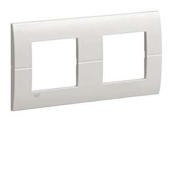 Systo plaque double horizontale entraxe 71 2x2 modules Blanc AntiBactérien|Hager-HAGWS402H