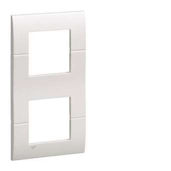 Systo plaque double verticale entraxe 71 2x2 modules Blanc AntiBactérien|Hager-HAGWS408H
