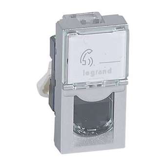 Prise RJ45 catégorie6 UTP Mosaic 1 module - alu|Legrand-LEG079461