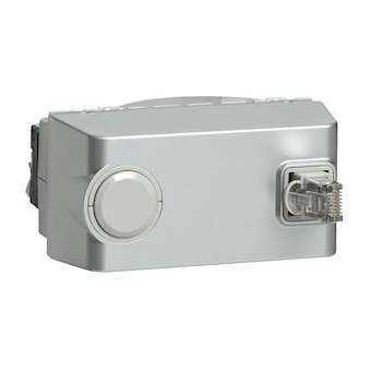 Prise RJ45 catégorie6 FTP avec enrouleur Mosaic 4 modules - alu|Legrand-LEG079433