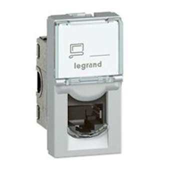 Prise RJ45 catégorie6 FTP Mosaic 1 module - alu|Legrand-LEG079462