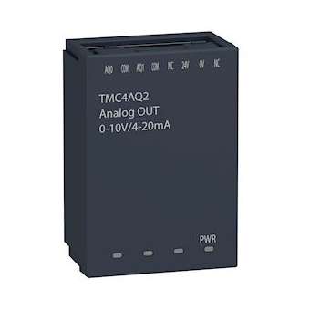 Modicon M241, module 2 sorties analogiques, tension 0-10V, courant 0/4-20mA|Schneider Electric-SCHTMC4AQ2
