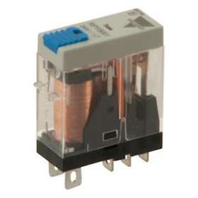 Relais miniature 1RT 10A 230Vca -Bouton test + indicateur mécanique + LED Faston|Carlo gavazzi-CGPRPYS001230ALT