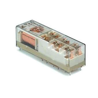 Relais circuit imprimé à contacts guidés, 5NO + 1NC 8A 12V DC, AgSnO2 + Au|Finder-FID501690125510