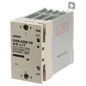 Relais statique rail din, radiateur, del, 12-24VCC primaire, 30A|Omron electronics-OMRG3PA-430B-VD-212-24VDC