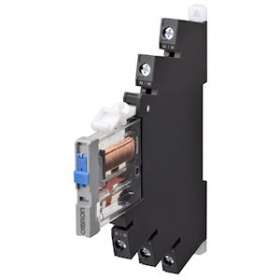 Relais plat 6mm, spdt, 6a, bornes à vis, 24vc.c., bouton test|Omron electronics-OMRG2RV-SR70124VDC