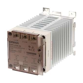 Ssr 3 phases, 3 éléments de commutation, avec radiateur, indicateur del, capot d|Omron electronics-OMRG3PE-515B-3N12-24VDC