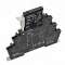 Relais statique plat 6mm, socle inclus, sortie ac triac, 2 a, borne push-in, 24v